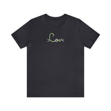 Agender Love Script Tee: Subtly Elegant Pride T-Shirt