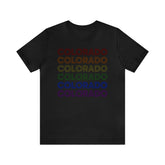 Colorado LGBTQ+ Pride Flag, Faded Black T-Shirt
