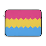 Pansexual Pride Flag Laptop Sleeve: Wavey Print Protective Case