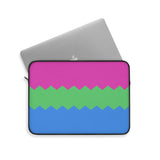 Polysexual Pride Flag Laptop Sleeve: Wavey Print Protective Case