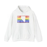 Nevada Pride Flag Hoodie: Rainbow LGBTQ+ State Silhouette Distressed Hooded Sweatshirt