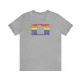 Utah Pride Flag Tee: Rainbow LGBTQ+ State Silhouette Distressed Shirt