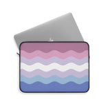 Bigender Pride Flag Laptop Sleeve: Ripple Print Protective Case
