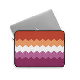 Lesbian Pride Flag Laptop Sleeve: Wavey Print Protective Case