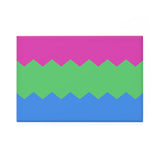 Polysexual Pride Flag Magnet: Wavey Rectangle Button for Fridge