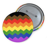 Philly Pride Flag Pin: Round Button with Sharp Design
