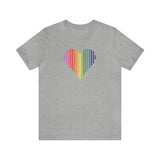 Gilbert Baker Pride Flag Heart Lines T-Shirt: Pride Gradient Tee