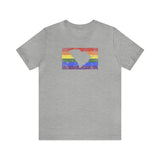 South Carolina Pride Flag Tee: Rainbow LGBTQ+ State Silhouette Distressed Shirt