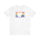 Arkansas Pride Flag Tee: Rainbow LGBTQ+ State Silhouette Distressed Shirt