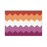 Lesbian Pride Flag Magnet: Wavey Rectangle Button for Fridge