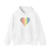 Philly Pride Flag Heart Lines Hoodie: Pride Gradient Sweater