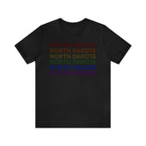 North Dakota LGBTQ+ Pride Flag, Faded Black T-Shirt
