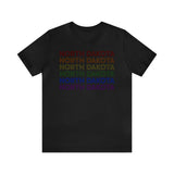 North Dakota LGBTQ+ Pride Flag, Faded Black T-Shirt