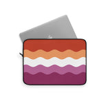 Lesbian Pride Flag Laptop Sleeve: Ripple Print Protective Case