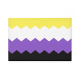 Nonbinary Pride Flag Magnet: Wavey Rectangle Button for Fridge