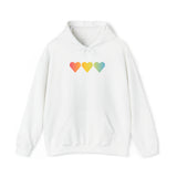 Pansexual Flag Hearts Hoodie: Pride LGBTQ+ Gradient Design