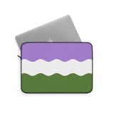 Genderqueer Pride Flag Laptop Sleeve: Ripple Print Protective Case