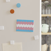 Transgender Pride Flag Magnet: Wavey Rectangle Button for Fridge