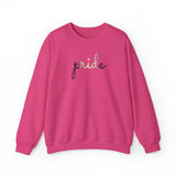 Agender Pride Sweater: Flowing Cursive 'Pride' in Gradient Hues