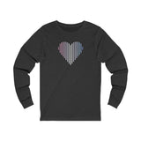 Bigender Heart Lines Long Sleeve T-Shirt: Pride Gradient Tee
