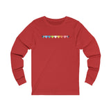 Queer Flag Hearts Long Sleeve Tee: Pride LGBTQ+ Gradient Design
