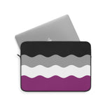Asexual Pride Flag Laptop Sleeve: Ripple Print Protective Case