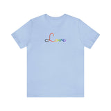 Philly Pride Love Script Tee: Subtly Elegant Pride T-Shirt