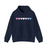 Bigender Flag Hearts Hoodie: Pride LGBTQ+ Gradient Design