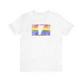 Vermont Pride Flag Tee: Rainbow LGBTQ+ State Silhouette Distressed Shirt