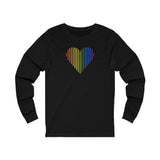 Pride Heart Lines Long Sleeve T-Shirt: Pride Gradient Tee