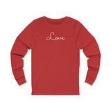 Pangender Love Script Long Sleeve T-Shirt: Subtly Elegant Pride Tee