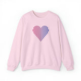 Bisexual Heart Lines Sweater: Pride Gradient Sweatshirt