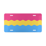 Pansexual Flag Ripple Vanity License Plate: Wavey Design for Cars