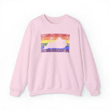 Kentucky Pride Flag Sweater: Rainbow LGBTQ+ State Silhouette Distressed Sweatshirt