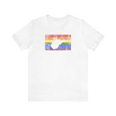 West Virginia Pride Flag Tee: Rainbow LGBTQ+ State Silhouette Distressed Shirt