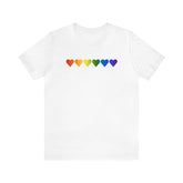 Pride Flag Hearts T-Shirt: Pride LGBTQ+ Gradient Design