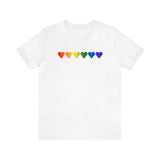 Pride Flag Hearts T-Shirt: Pride LGBTQ+ Gradient Design