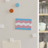 Transgender Pride Flag Magnet: Ripple Rectangle Button for Fridge