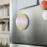 Pangender Pride Flag Magnet: Ripple Round Button for Fridge