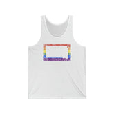 South Dakota Pride Flag Tank: Rainbow LGBTQ+ State Silhouette Distressed Tank-Top