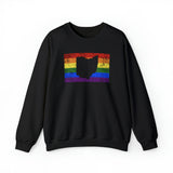 Ohio Pride Flag Sweater: Rainbow LGBTQ+ State Silhouette Distressed Sweatshirt