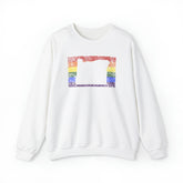 Oregon Pride Flag Sweater: Rainbow LGBTQ+ State Silhouette Distressed Sweatshirt