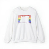 Oregon Pride Flag Sweater: Rainbow LGBTQ+ State Silhouette Distressed Sweatshirt