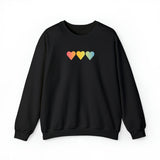 Pansexual Flag Hearts Sweatshirt: Pride LGBTQ+ Gradient Design