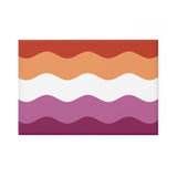 Lesbian Pride Flag Magnet: Ripple Rectangle Button for Fridge