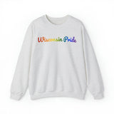 Wisconsin Pride Sweatshirt: Flowing Cursive Design with LGBTQ+ Gradient