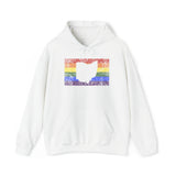 Ohio Pride Flag Hoodie: Rainbow LGBTQ+ State Silhouette Distressed Hooded Sweatshirt