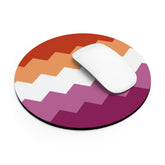 Lesbian Pride Flag Wavey Mousepad: Sharp Design for Desk