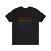 Montana LGBTQ+ Pride Flag, Faded Black T-Shirt