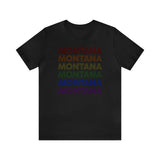 Montana LGBTQ+ Pride Flag, Faded Black T-Shirt